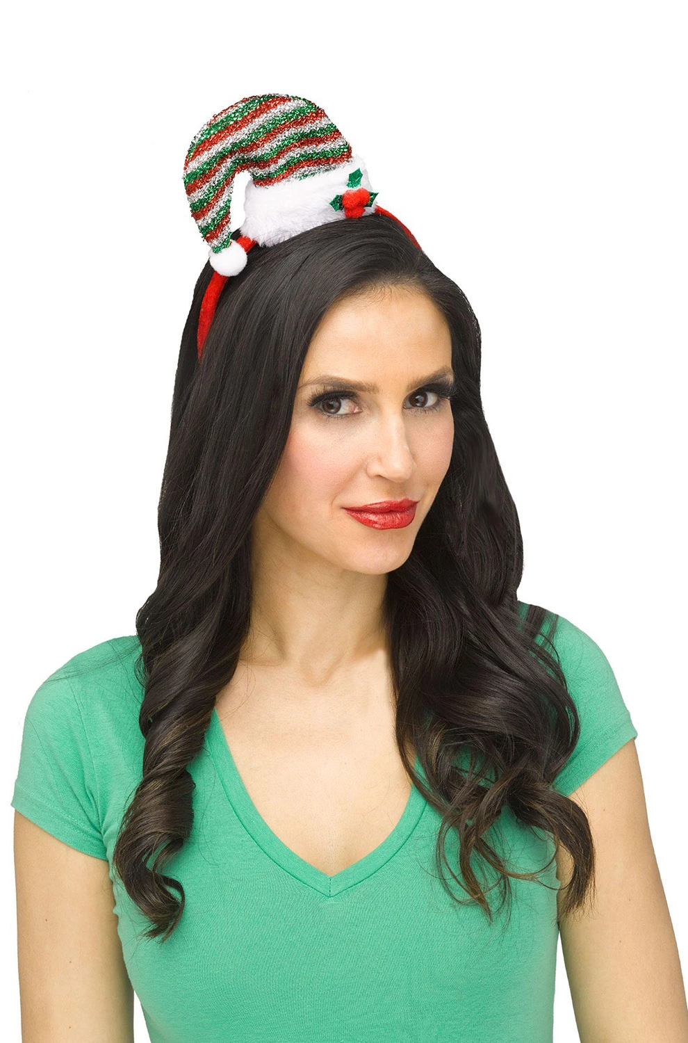 Green And Red Hat Holiday Headband 3 Green And Red Hat Holiday Headband