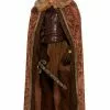 Men's Faux Fur Trimmed Cape (Brown) -FableFits Shop FM72846 full 1
