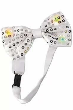 Light-Up Sequin Bowtie (Silver)