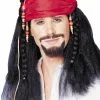 Buccaneer Wig With Bandana (Black) -FableFits Shop FR2470301 full 1