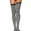 Nylon Thigh High Stockings With Stripe -FableFits Shop L6005 full 1